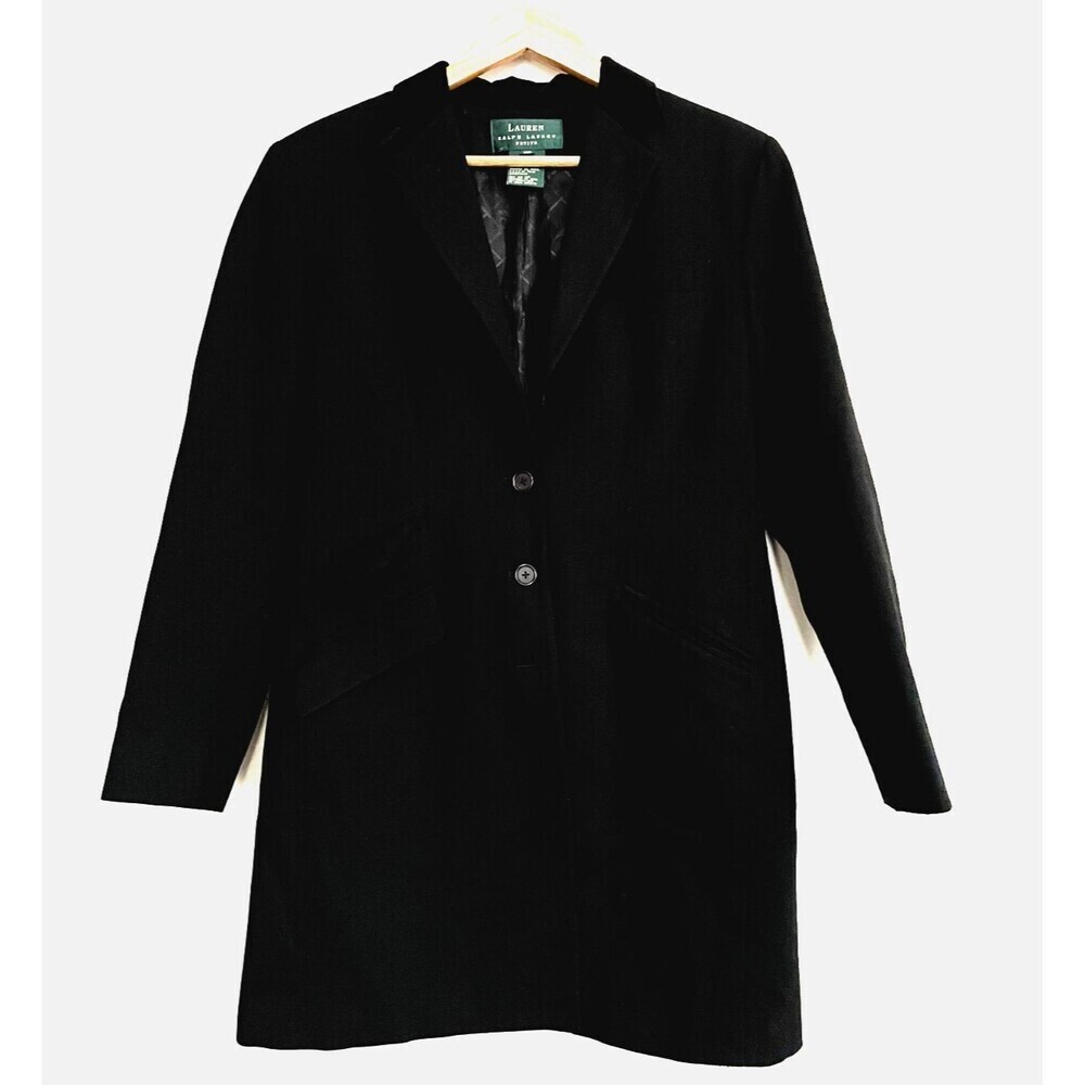 Lauren Ralph Lauren Womans Wool Coat Size 10P Mid Length Old Money Dark Academia